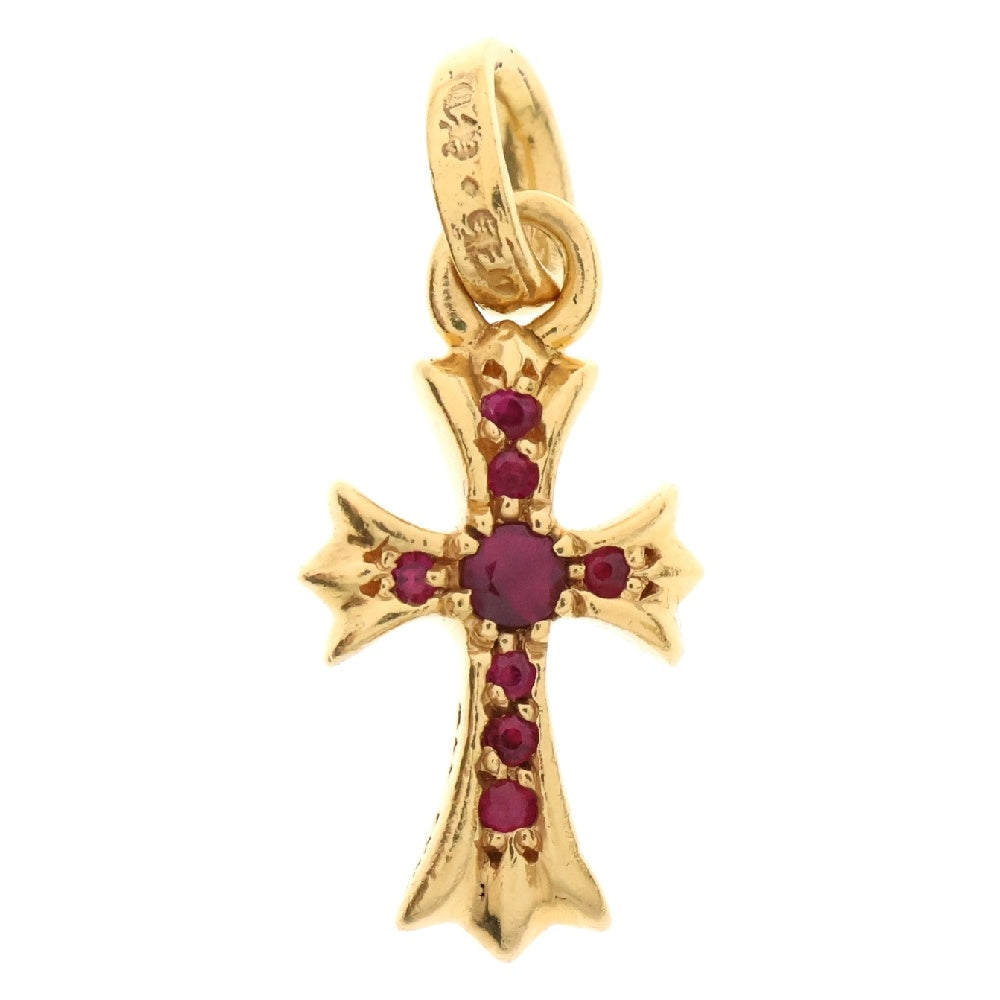 CHROME HEARTS(クロムハーツ) 22K CRS BBYFAT P RUBY ベイビーファット PAVEルビー チャーム ゴールドネックレストップ