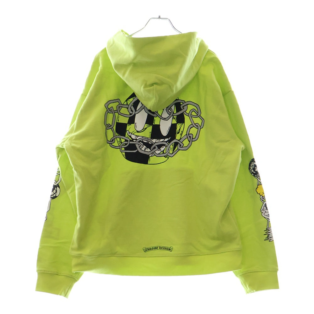 CHROME HEARTS(クロムハーツ) 22AW ×MATTY BOY PPO CHAIN GAME HOODIE ×マッティボーイ チェーンゲームプリント プルオーバーフーディ スウェットパーカー イエロー