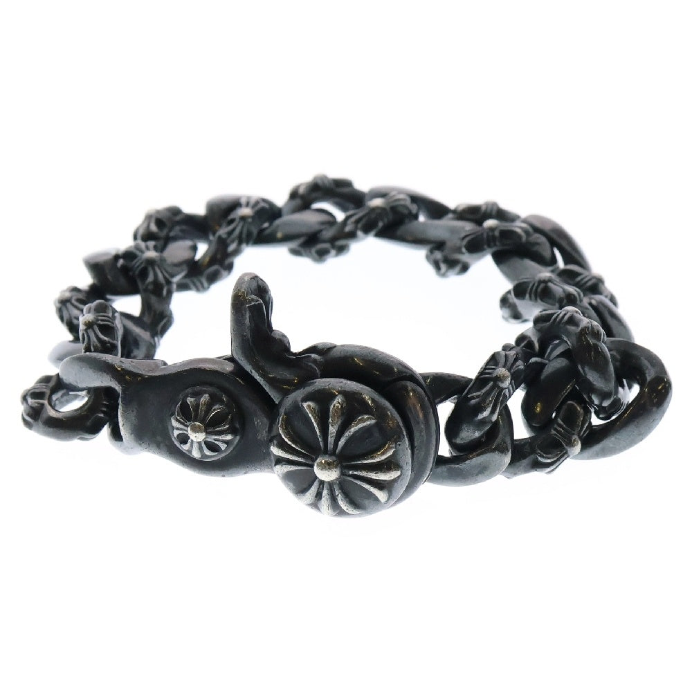 CHROME HEARTS(クロムハーツ) FNCY CHN LNK ファンシーリンククリップ ブラックロジウム シルバーブレスレット ブラック/シルバー
