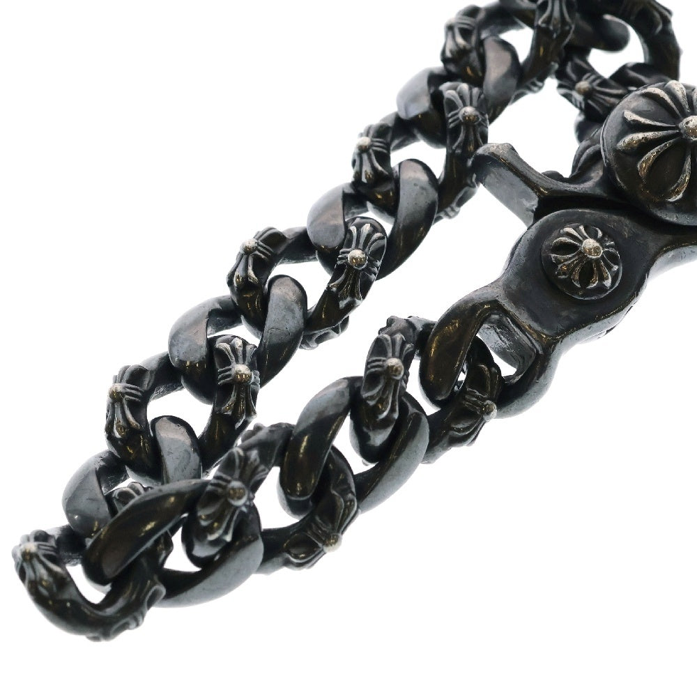 CHROME HEARTS(クロムハーツ) FNCY CHN LNK ファンシーリンククリップ ブラックロジウム シルバーブレスレット ブラック/シルバー