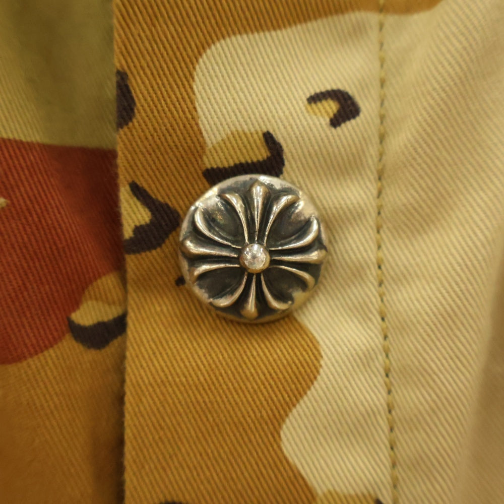 CHROME HEARTS(クロムハーツ) ×Matty Boy Sex Records Short sleeve shirt Camo マッティボーイ クロスボールボタン迷彩カモ半袖シャツ ブラウン