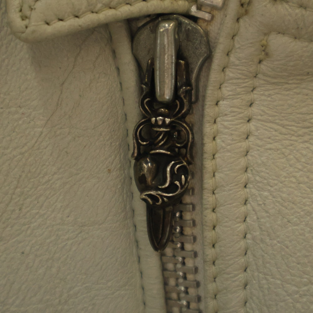 CHROME HEARTS(クロムハーツ) ムートン ハートダガー レザー ジャケット ホワイト