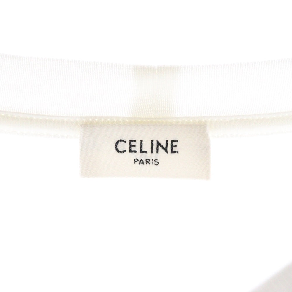CELINE(セリーヌ) トリオンフ刺繍ロゴ ルーズ 半袖Tシャツ カットソー ホワイト