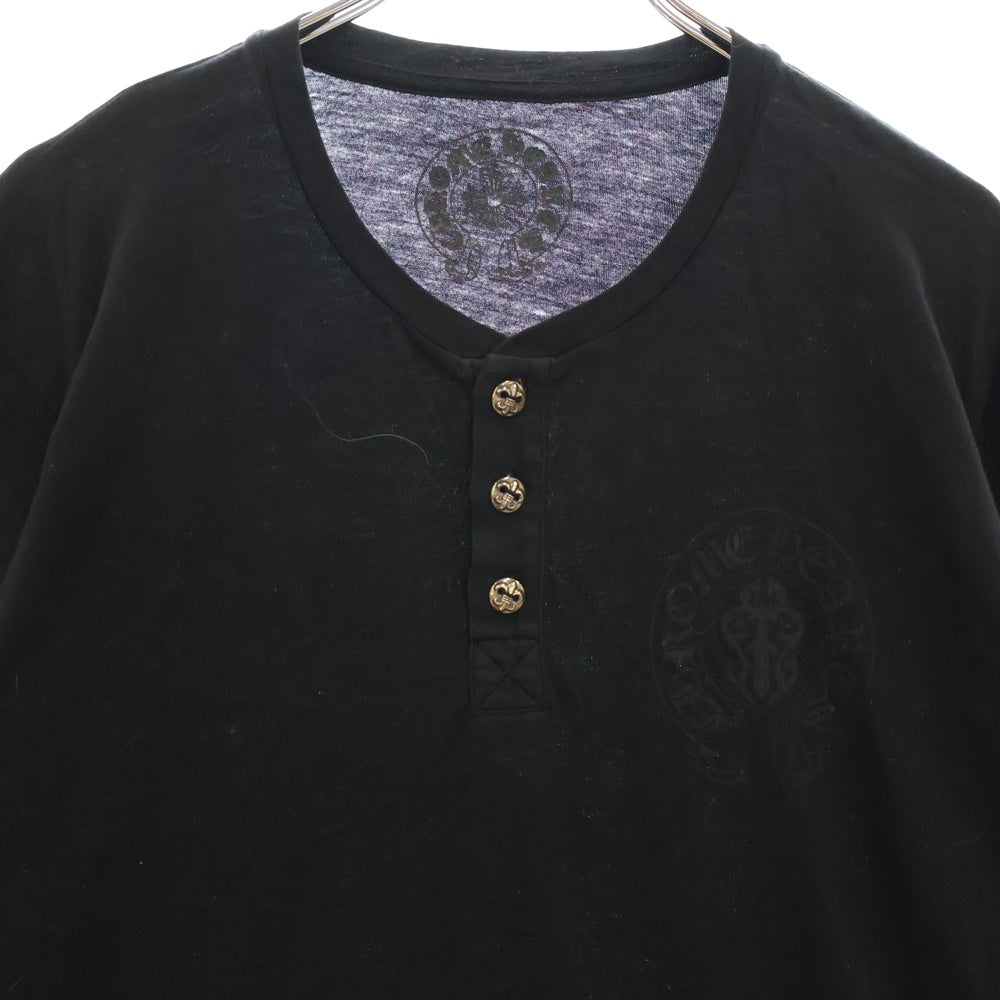 CHROME HEARTS(クロムハーツ) BSフレアボタンヘンリーネック長袖カットソー ブラック