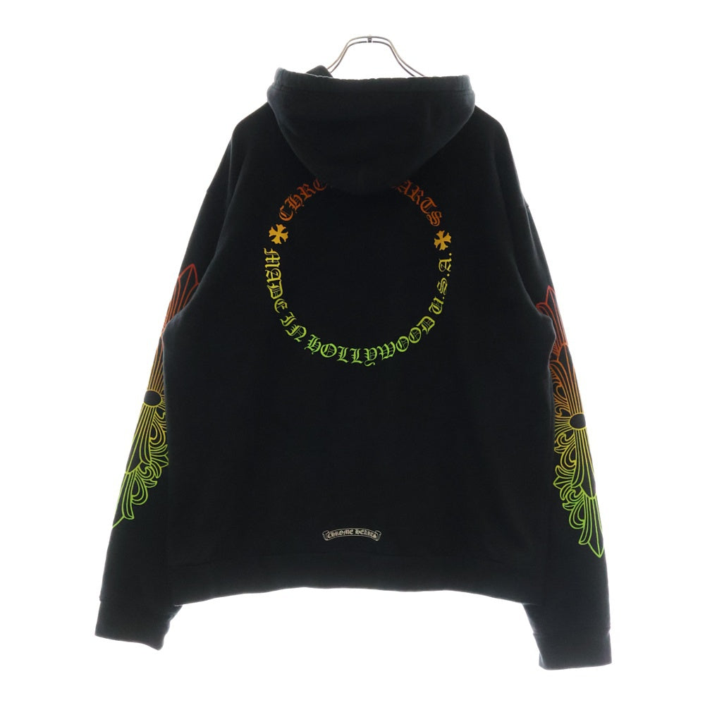 CHROME HEARTS(クロムハーツ) SWTSHRT PLVR グラデーションサークルプリントプルオーバーパーカー ブラック/マルチカラー