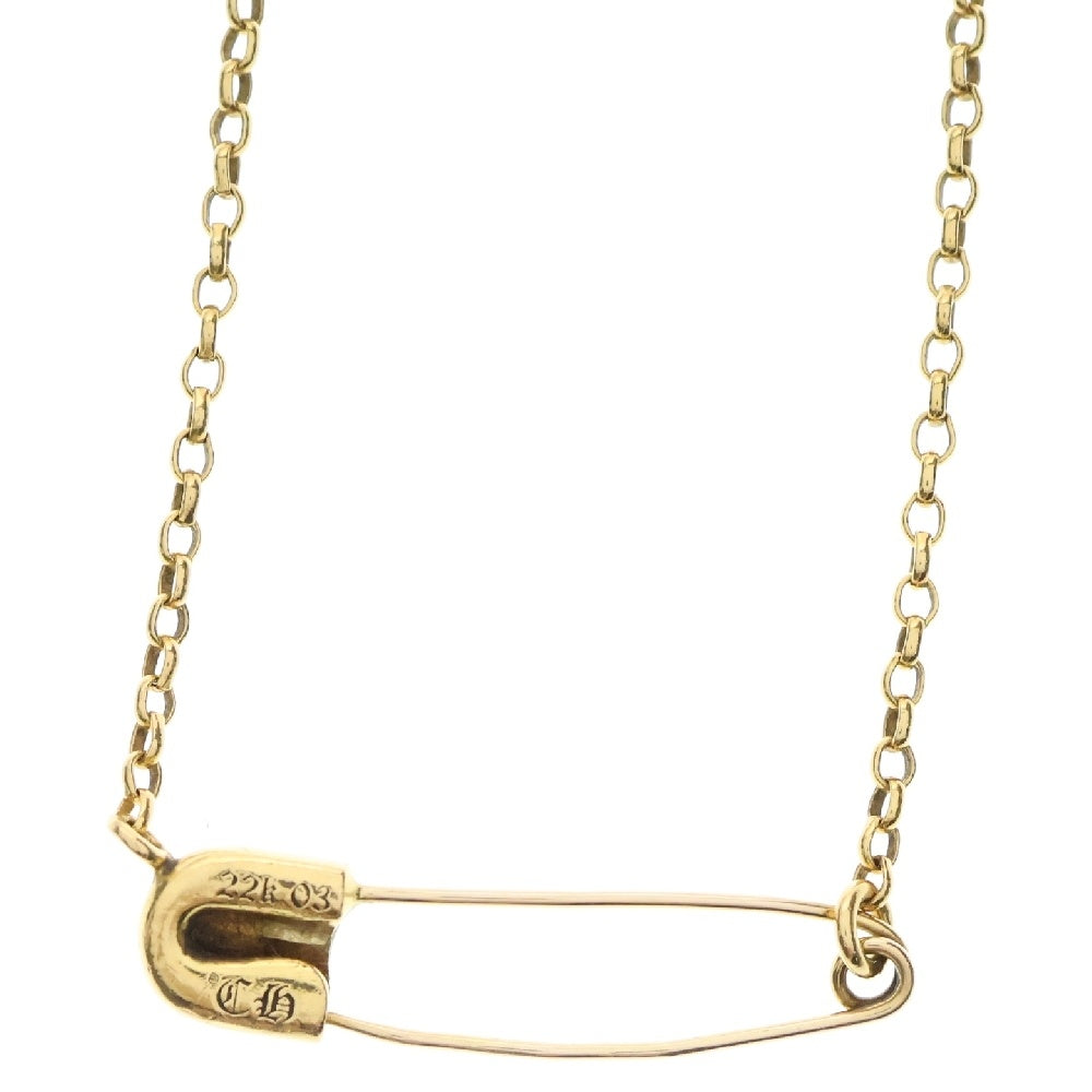 CHROME HEARTS(クロムハーツ) 22K SAFETY PIN NECKLACE R18 セーフティピン ゴールドネックレス