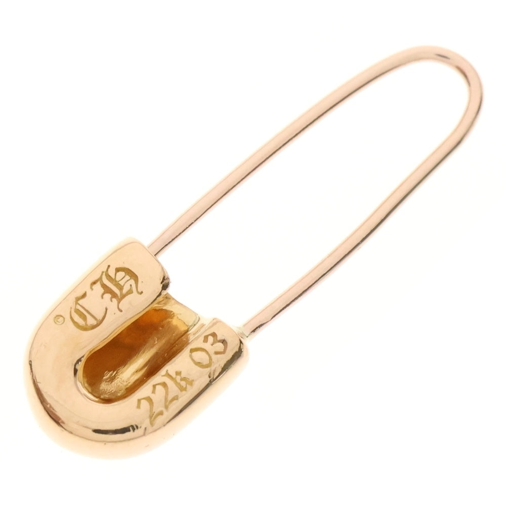 CHROME HEARTS(クロムハーツ) 22K SAFETY PIN CH PLS EMRLD R セーフティーピン 1エメラルド ゴールドピアス