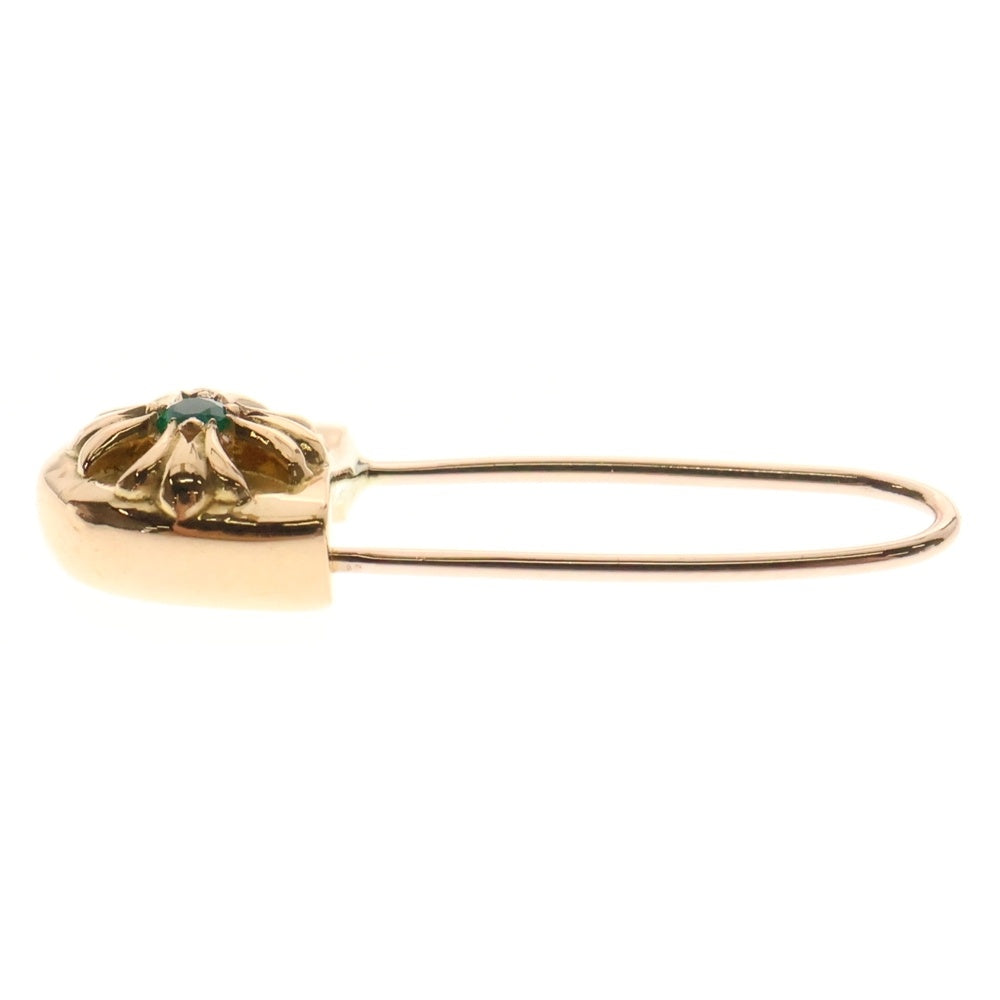 CHROME HEARTS(クロムハーツ) 22K SAFETY PIN CH PLS EMRLD R セーフティーピン 1エメラルド ゴールドピアス