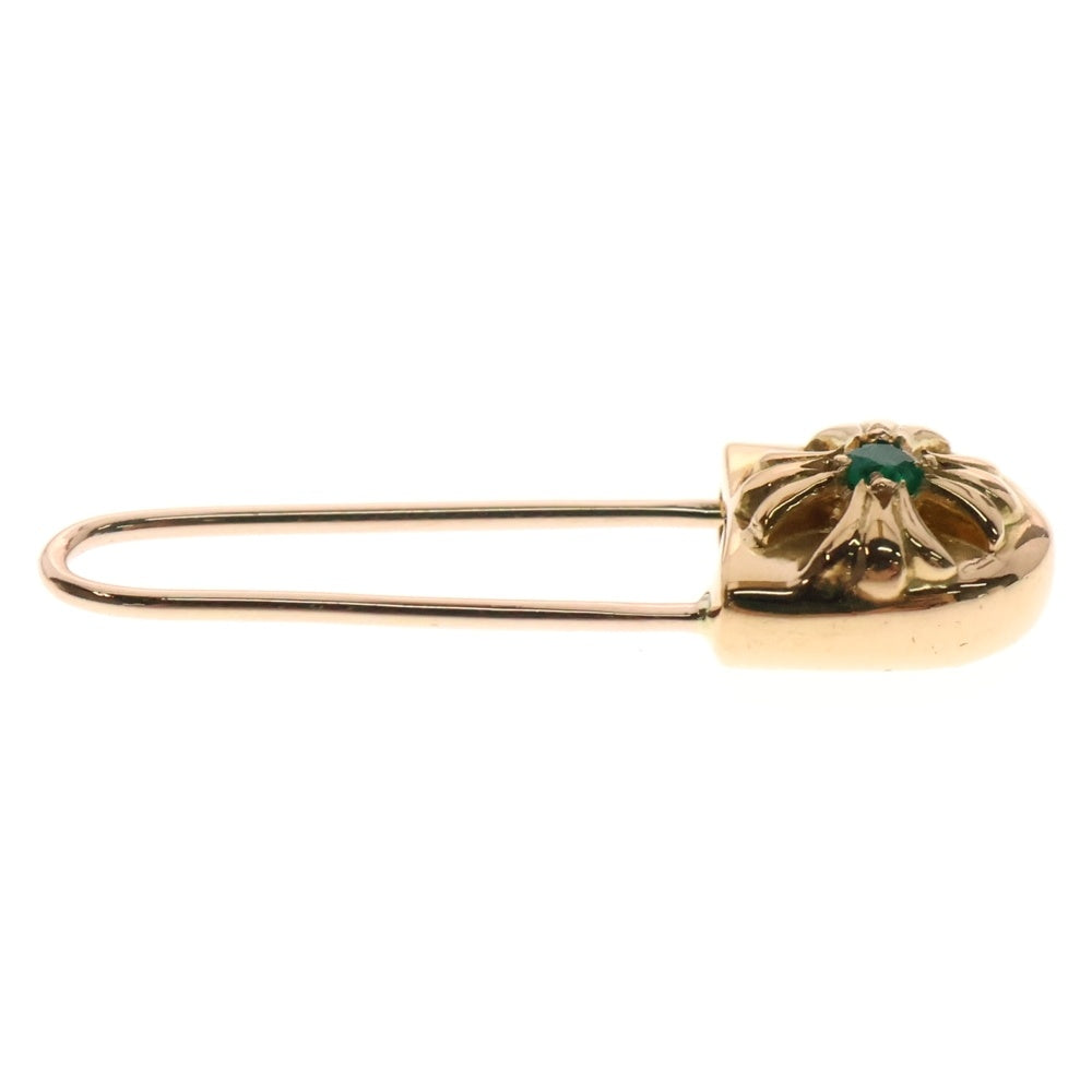 CHROME HEARTS(クロムハーツ) 22K SAFETY PIN CH PLS EMRLD R セーフティーピン 1エメラルド ゴールドピアス
