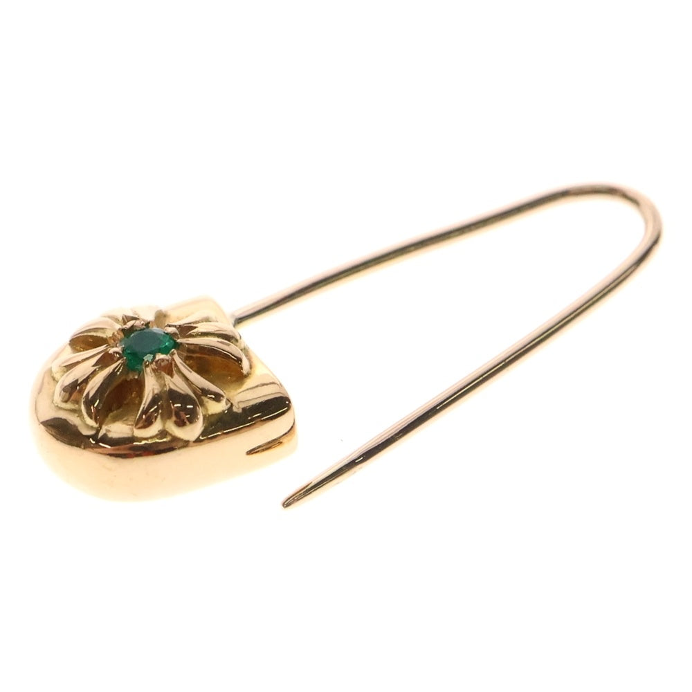 CHROME HEARTS(クロムハーツ) 22K SAFETY PIN CH PLS EMRLD R セーフティーピン 1エメラルド ゴールドピアス