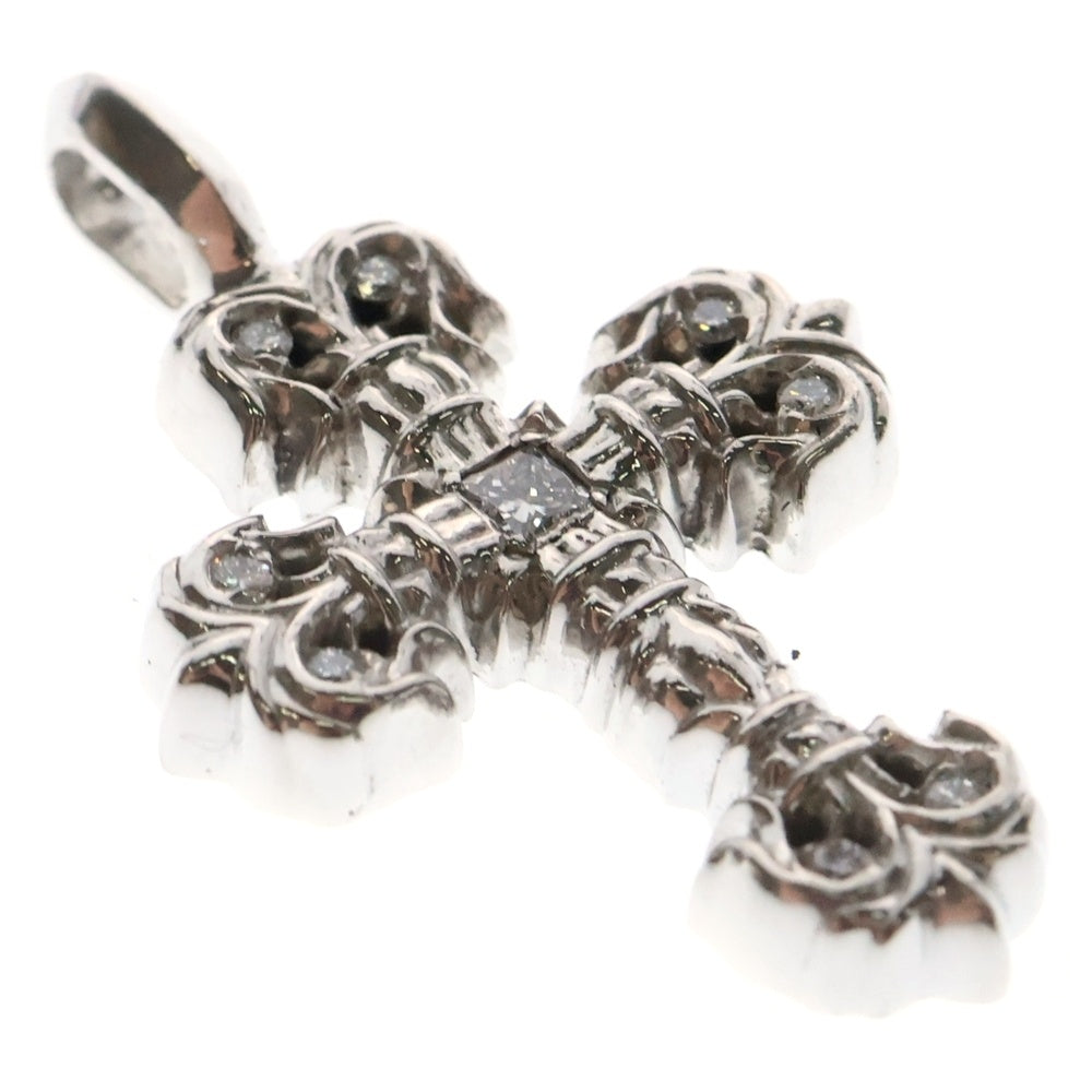 CHROME HEARTS(クロムハーツ) 18K CHARM FILIGREE TINY P DMND タイニーフィリグリー PAVEダイヤ ホワイトゴールドネックレストップ