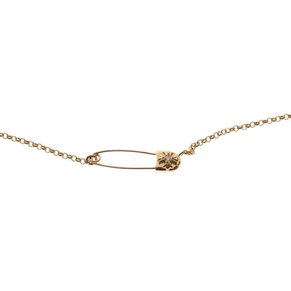 CHROME HEARTS(クロムハーツ) 22K SAFETY PIN NECKLACE セーフティピン ゴールドネックレス 18inch