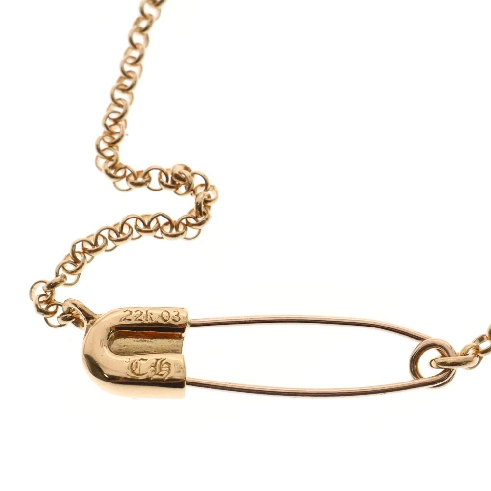 CHROME HEARTS(クロムハーツ) 22K SAFETY PIN NECKLACE セーフティピン ゴールドネックレス 18inch