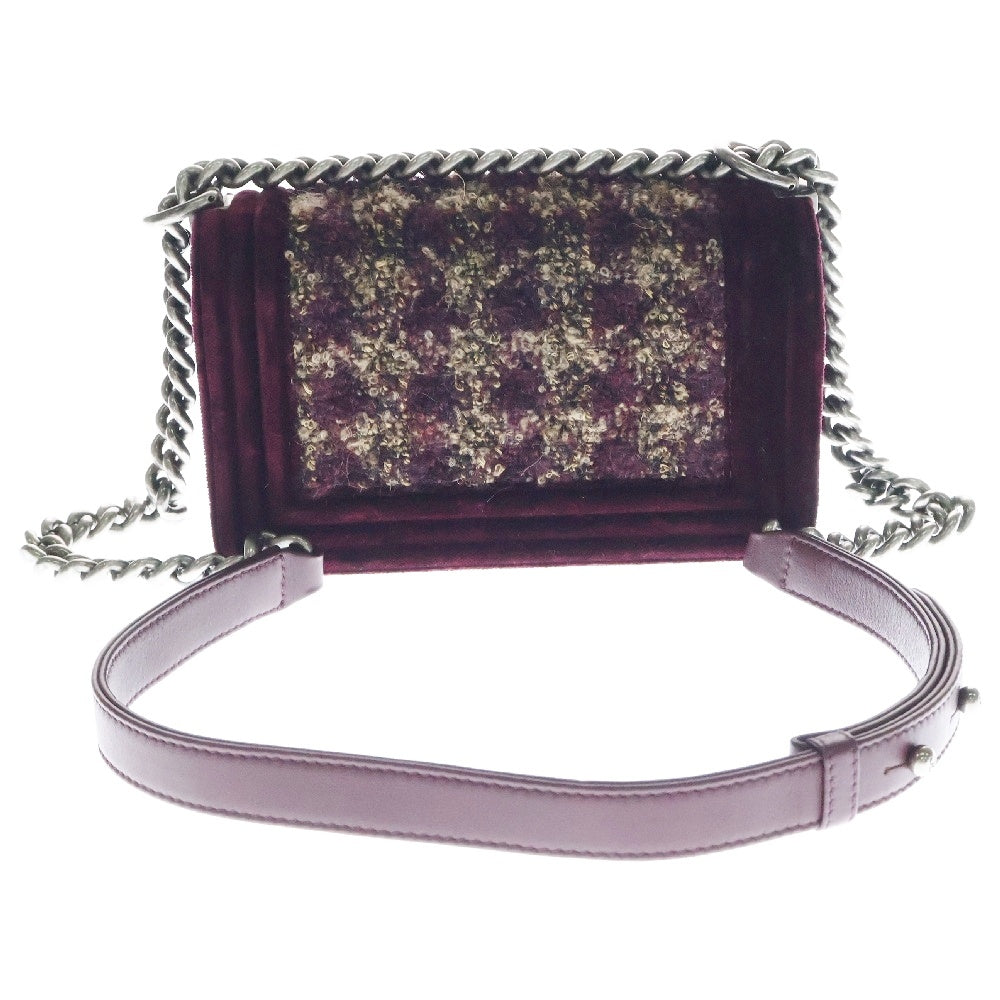 CHANEL(シャネル) BOY CHANEL 20 ボーイシャネル スモールツイード シルバー金具 ショルダーバッグ レッド