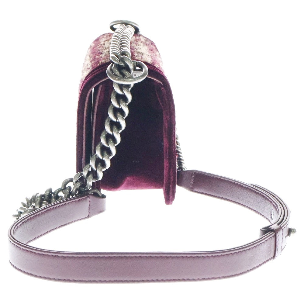 CHANEL(シャネル) BOY CHANEL 20 ボーイシャネル スモールツイード シルバー金具 ショルダーバッグ レッド