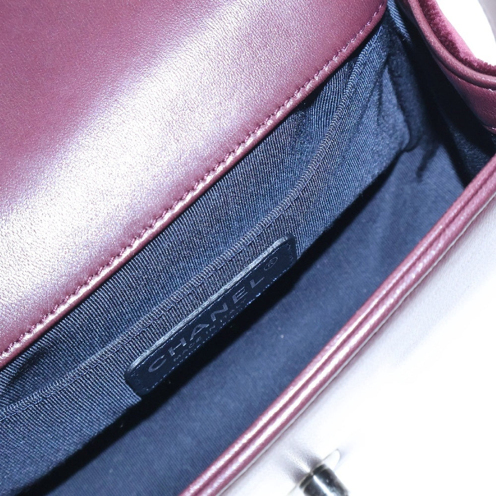 CHANEL(シャネル) BOY CHANEL 20 ボーイシャネル スモールツイード シルバー金具 ショルダーバッグ レッド