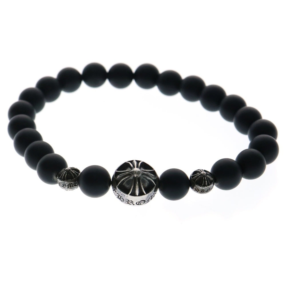 CHROME HEARTS(クロムハーツ) 8mm BEAD 8mmビーズブレス 8mmオニキスビーズブレスレット ブラック/シルバー