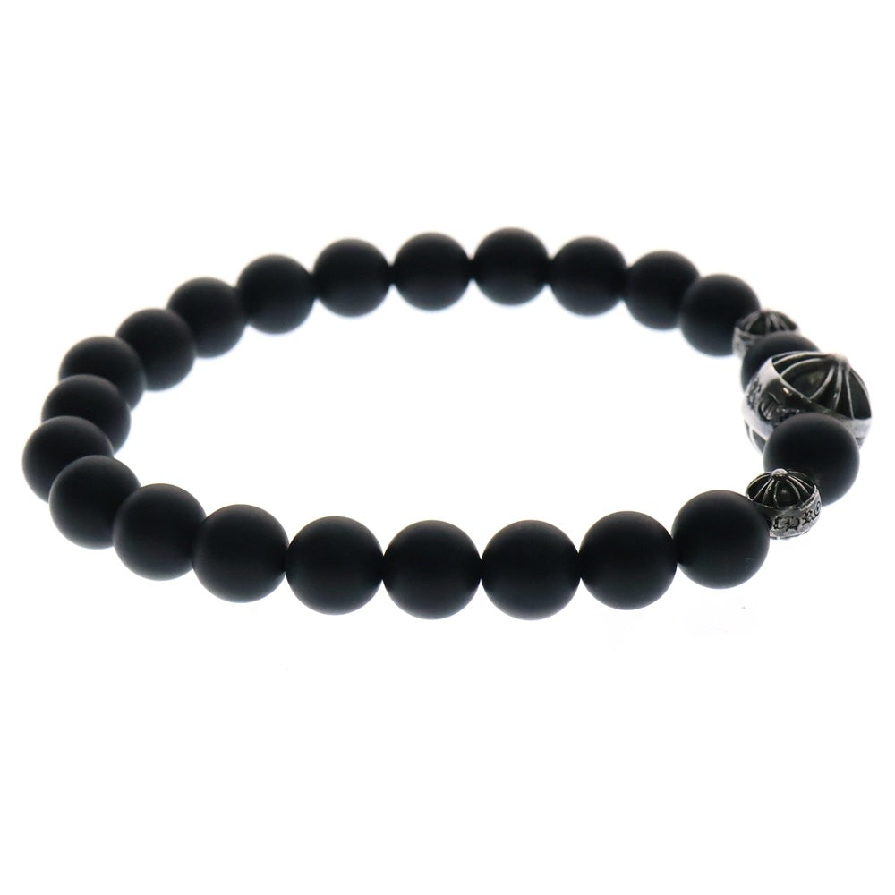 CHROME HEARTS(クロムハーツ) 8mm BEAD 8mmビーズブレス 8mmオニキスビーズブレスレット ブラック/シルバー