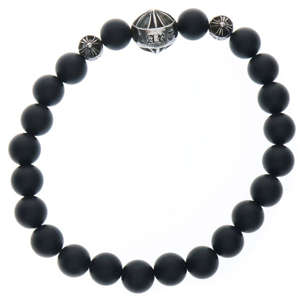 CHROME HEARTS(クロムハーツ) 8mm BEAD 8mmビーズブレス 8mmオニキスビーズブレスレット ブラック/シルバー