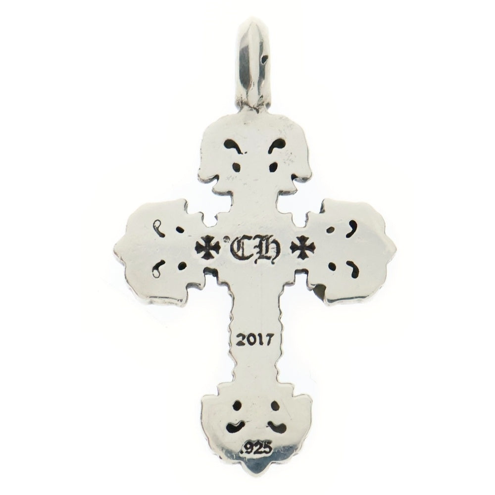 CHROME HEARTS(クロムハーツ) CHARM FILIGREE TINY P DMND タイニーフィリグリークロス チャーム パヴェダイヤ ペンダントトップ シルバー