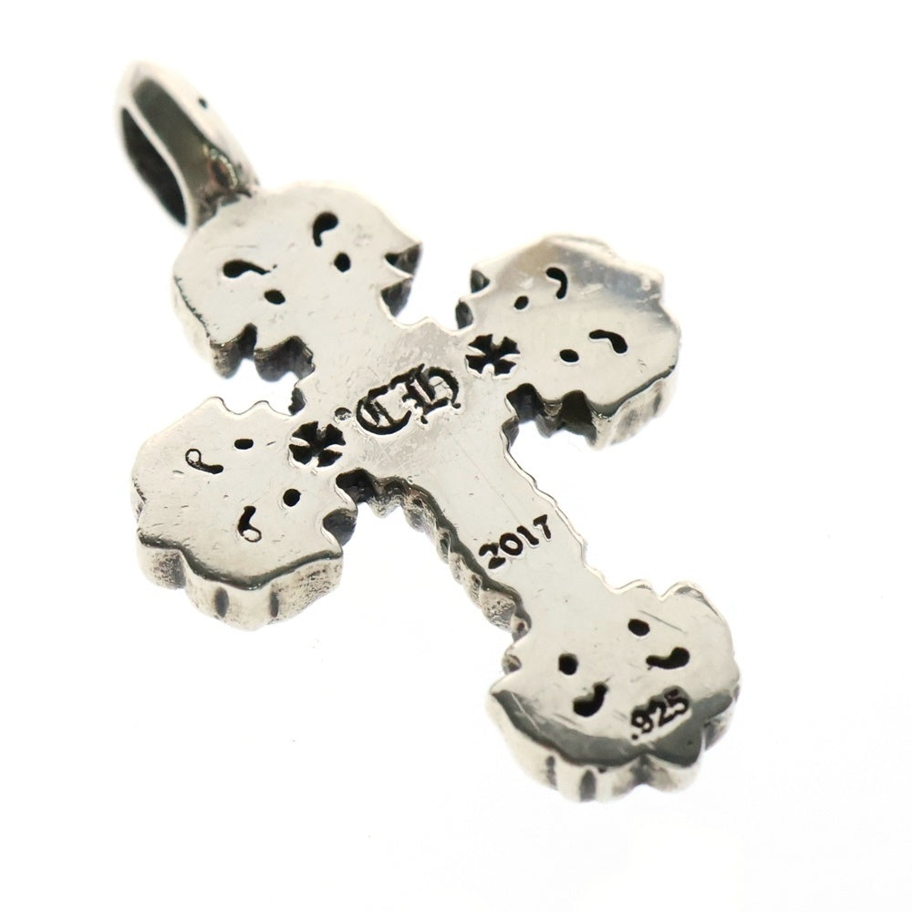 CHROME HEARTS(クロムハーツ) CHARM FILIGREE TINY P DMND タイニーフィリグリークロス チャーム パヴェダイヤ ペンダントトップ シルバー