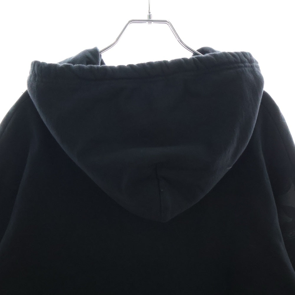 CHROME HEARTS(クロムハーツ) STENCIL HOODIE 袖ステンシル バックホースシュー プリント プルオーバーパーカー フーディー ブラック