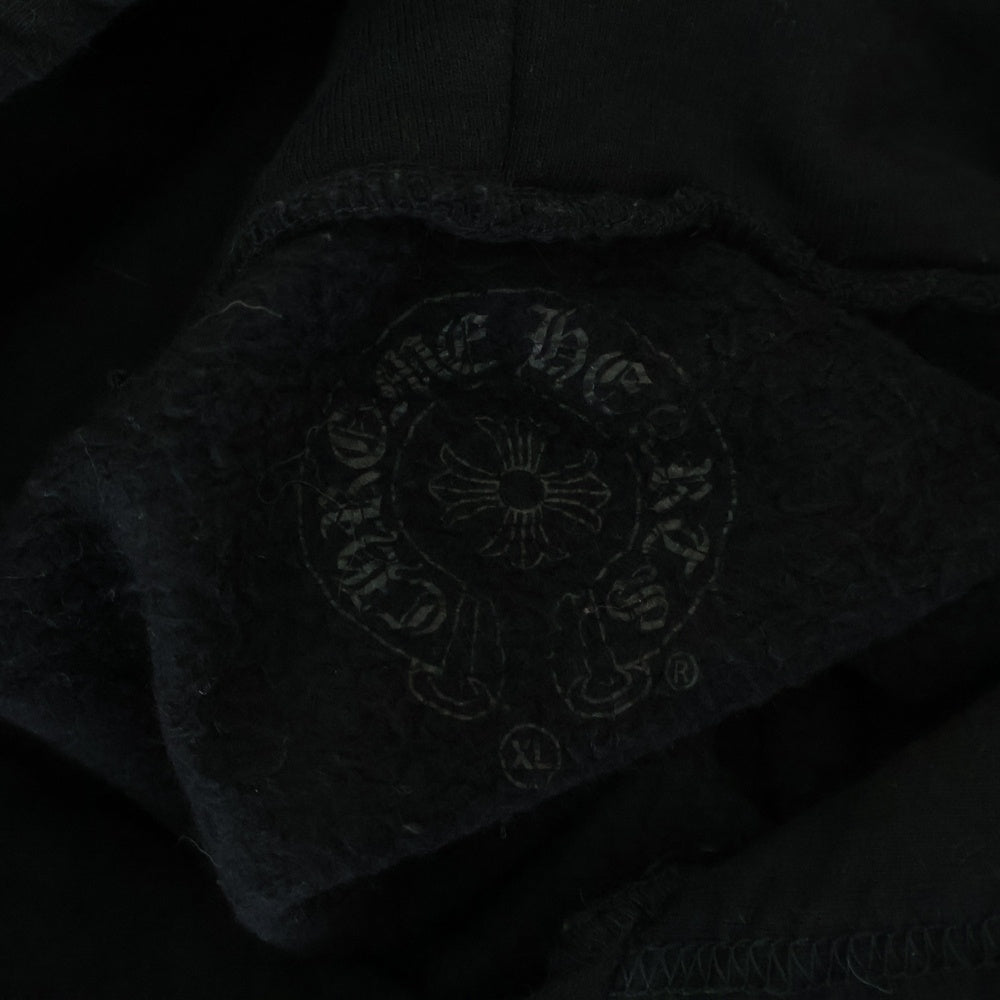 CHROME HEARTS(クロムハーツ) STENCIL HOODIE 袖ステンシル バックホースシュー プリント プルオーバーパーカー フーディー ブラック