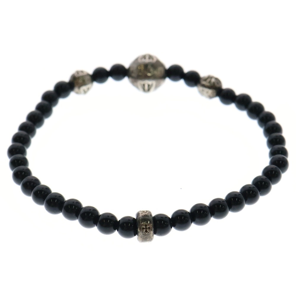 CHROME HEARTS(クロムハーツ) 4mm BEAD ブラックトルマリンビーズブレスレット ブラック