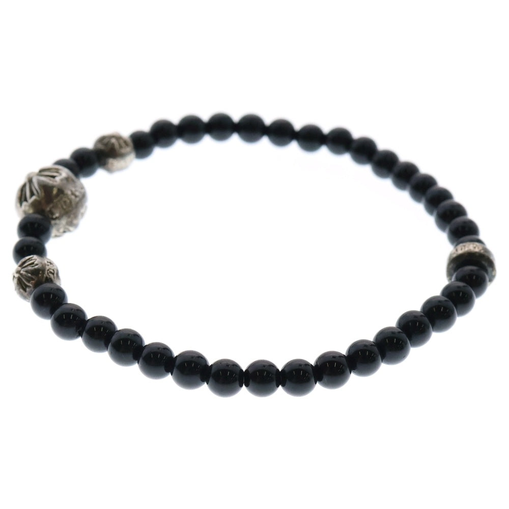CHROME HEARTS(クロムハーツ) 4mm BEAD ブラックトルマリンビーズブレスレット ブラック