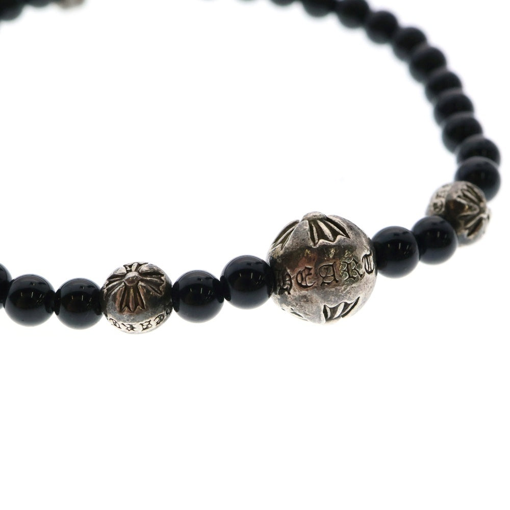 CHROME HEARTS(クロムハーツ) 4mm BEAD ブラックトルマリンビーズブレスレット ブラック