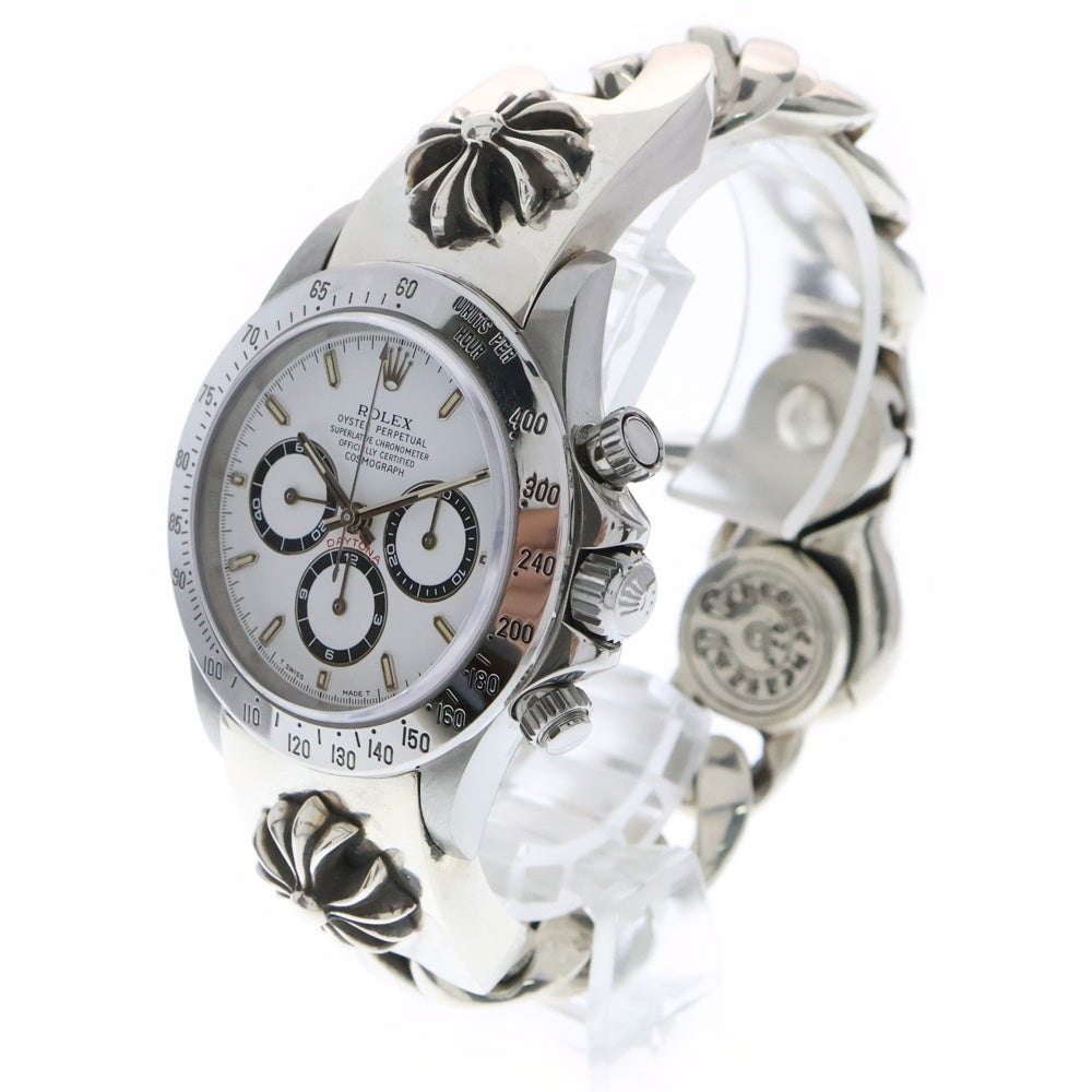 CHROME HEARTS(クロムハーツ) ×ROLEX コスモグラフデイトナ CHXクラシックリンククリップブレスレット腕時計 Ref.16520 シルバー