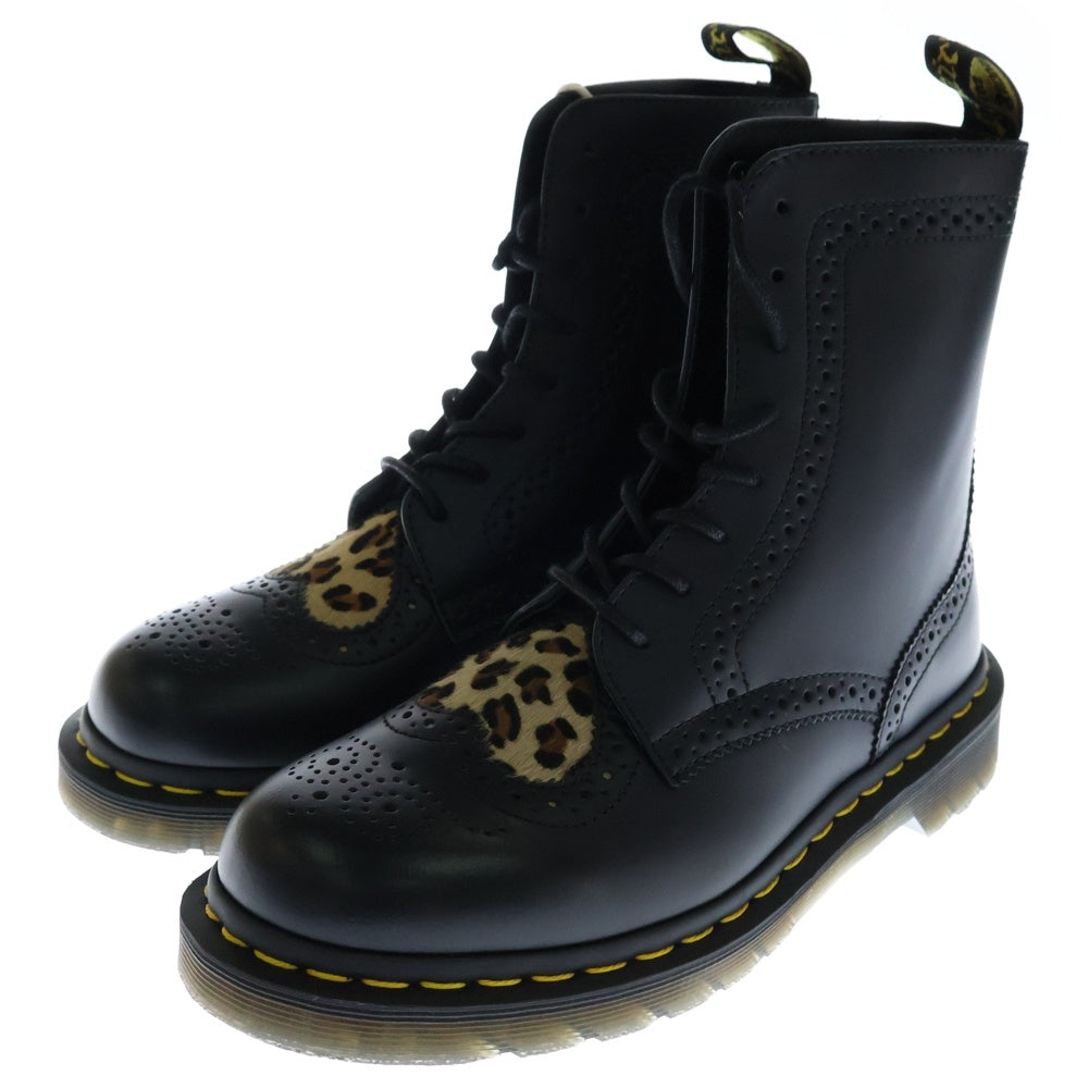 Dr.Martens(ドクターマーチン) BENTLEY II HRT BLACK レオパード レースアップ ハイカットブーツ シューズ レディース 23799001 ブラック