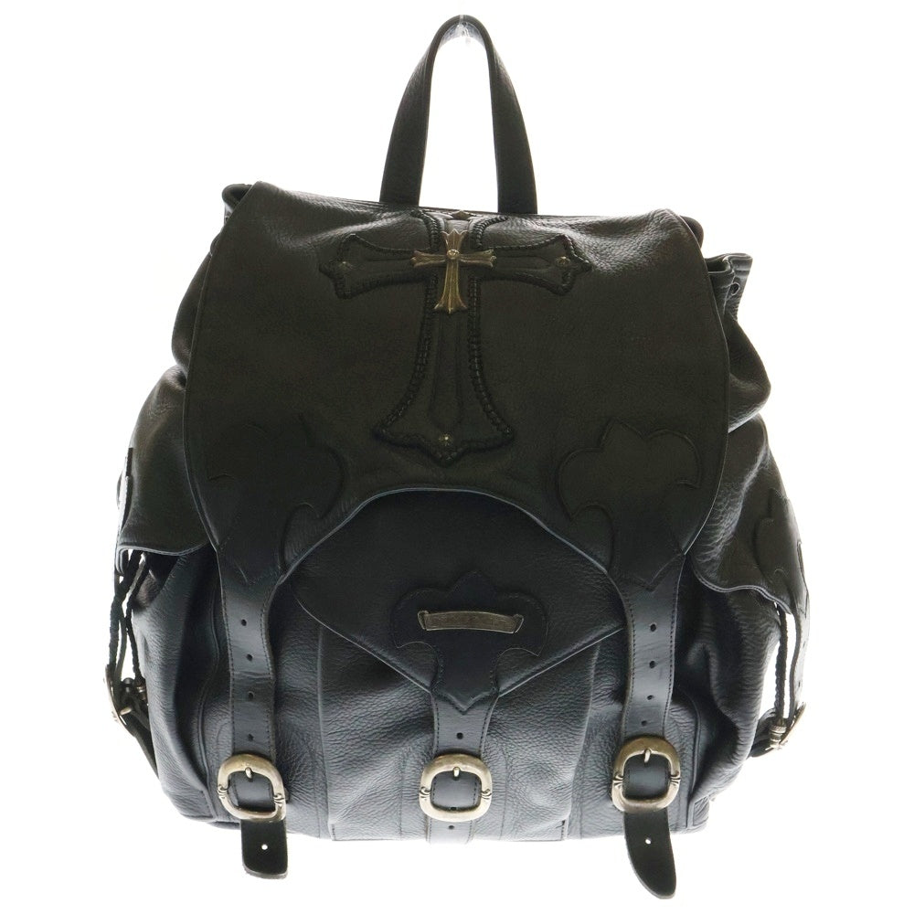 CHROME HEARTS(クロムハーツ) BACKPACK CH CROSS-L ラージバックパック CHクロス付きガンスリンガーストラップレザーバックパック ブラック