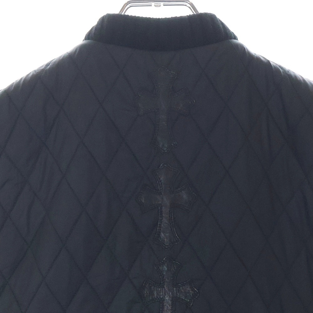 CHROME HEARTS(クロムハーツ) PAPA パパ バッククロスパッチ ロングキルティングベスト ブラック