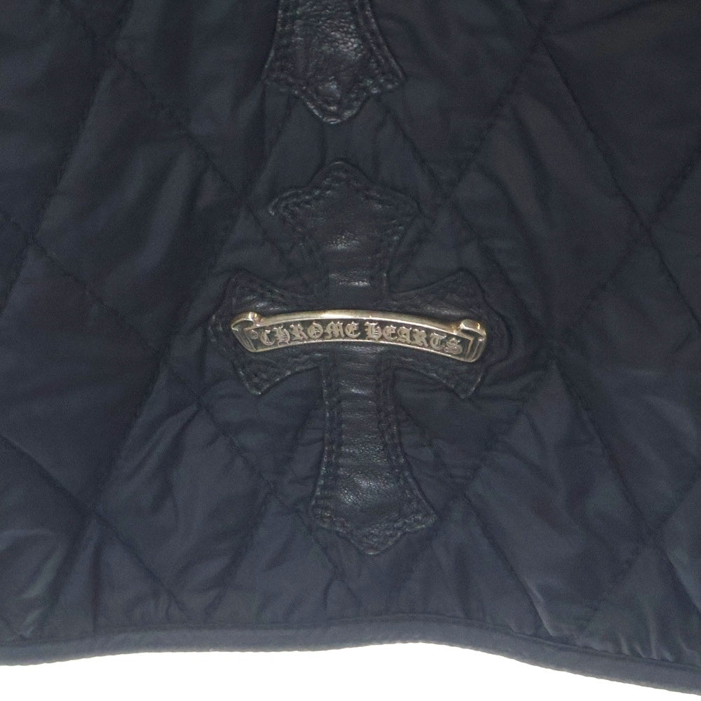 CHROME HEARTS(クロムハーツ) PAPA パパ バッククロスパッチ ロングキルティングベスト ブラック