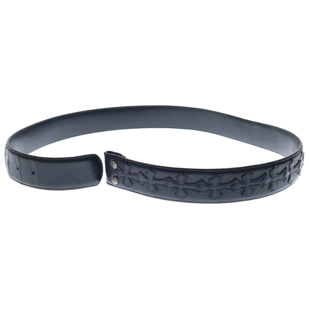 CHROME HEARTS(クロムハーツ) 1.5 STRAP CEMETERY 1.5inchセメタリークロスパッチ レザーベルト ブラック