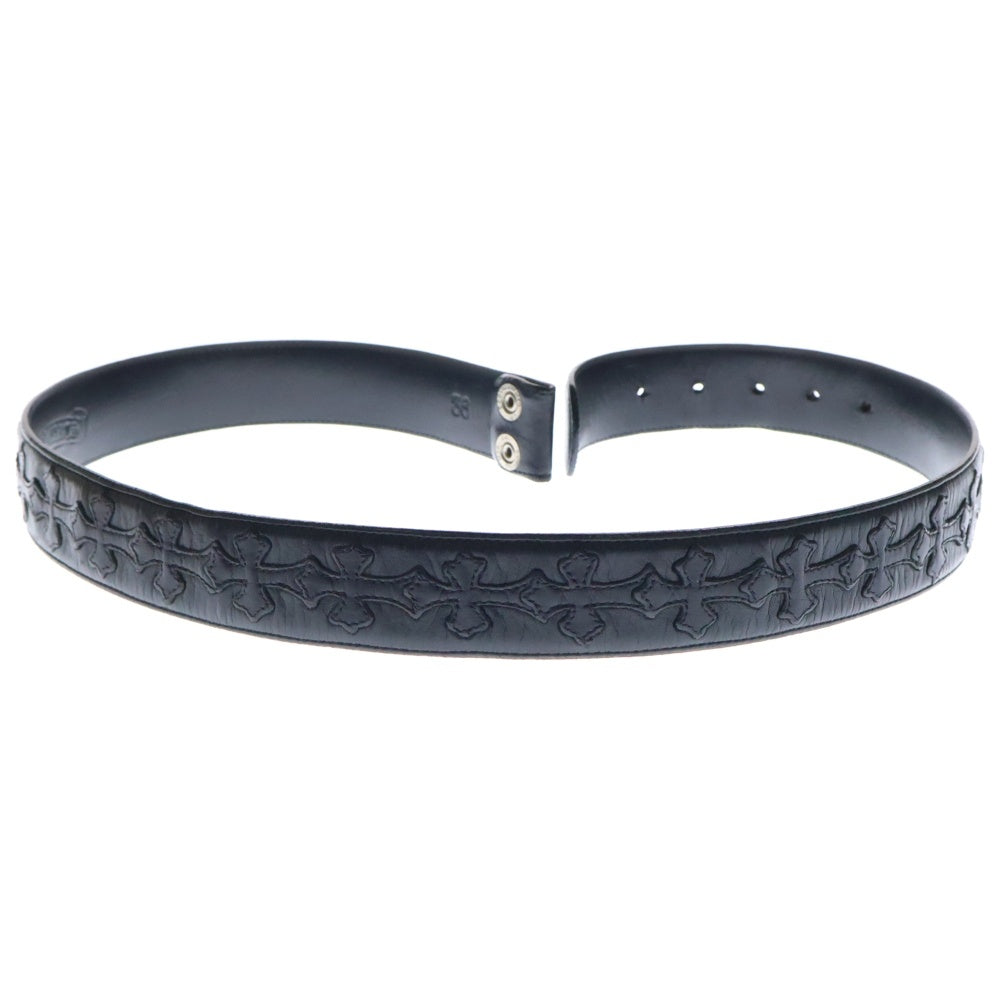 CHROME HEARTS(クロムハーツ) 1.5 STRAP CEMETERY 1.5inchセメタリークロスパッチ レザーベルト ブラック