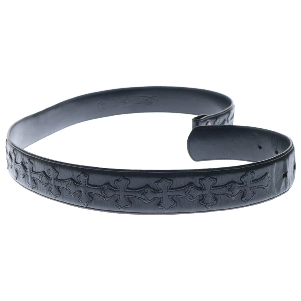 CHROME HEARTS(クロムハーツ) 1.5 STRAP CEMETERY 1.5inchセメタリークロスパッチ レザーベルト ブラック