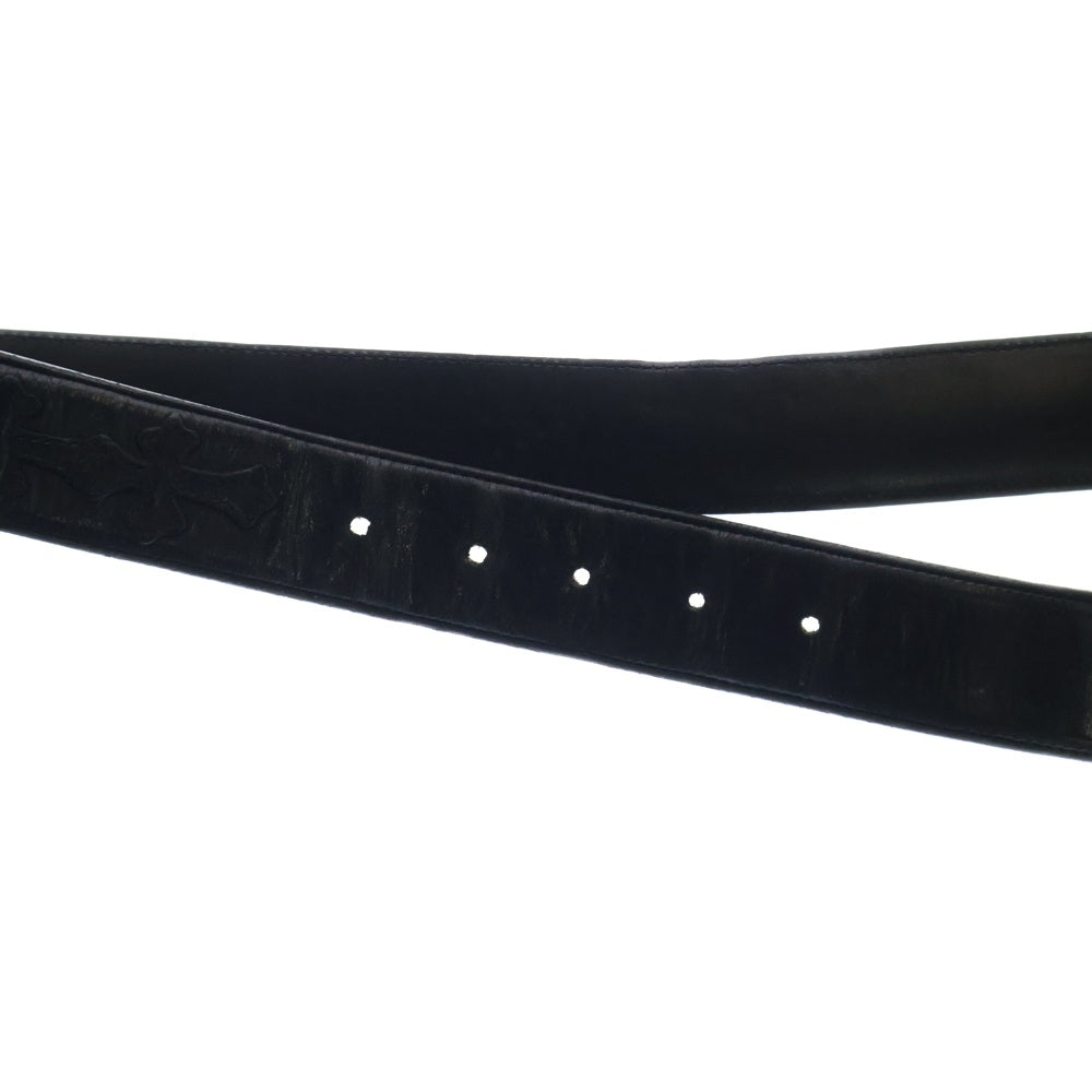 CHROME HEARTS(クロムハーツ) 1.5 STRAP CEMETERY 1.5inchセメタリークロスパッチ レザーベルト ブラック