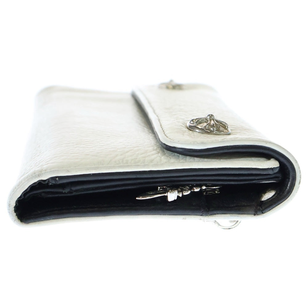 CHROME HEARTS(クロムハーツ) WAVE ウェーブ レザーウォレット 財布 ブラック/ホワイト