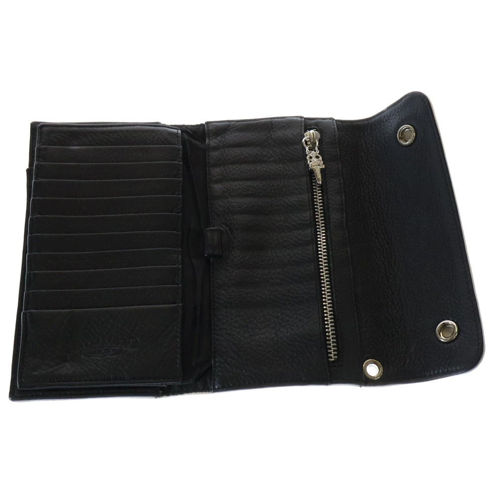 CHROME HEARTS(クロムハーツ) WAVE ウェーブ レザーウォレット 財布 ブラック/ホワイト