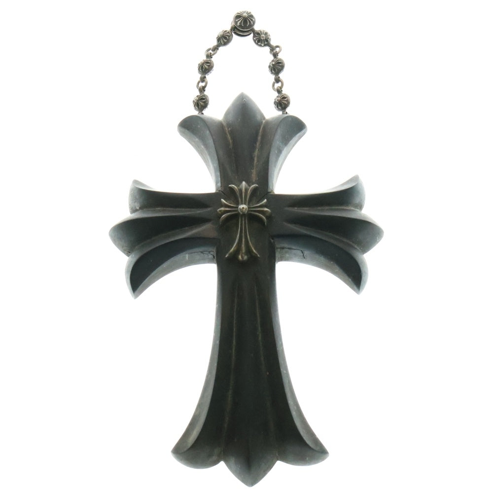 CHROME HEARTS(クロムハーツ) EBONY CROSS スモールCHクロス クロスボール付き エボニー壁掛けオブジェ シルバー