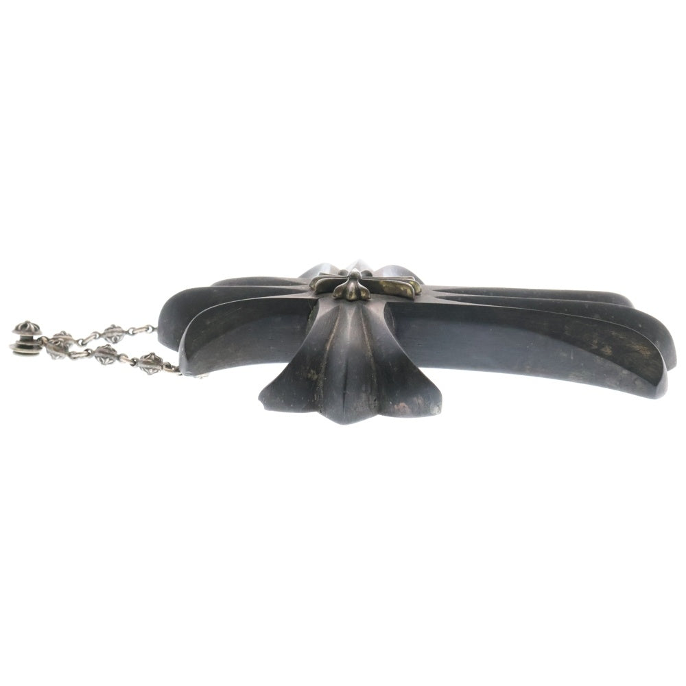 CHROME HEARTS(クロムハーツ) EBONY CROSS スモールCHクロス クロスボール付き エボニー壁掛けオブジェ シルバー