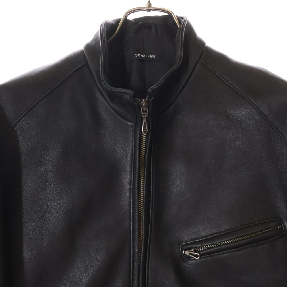 SCHAFFEN(シャッフェン) SINGLE ZIP RIDERS シングル ジップアップ レザージャケット ライダース ブラック