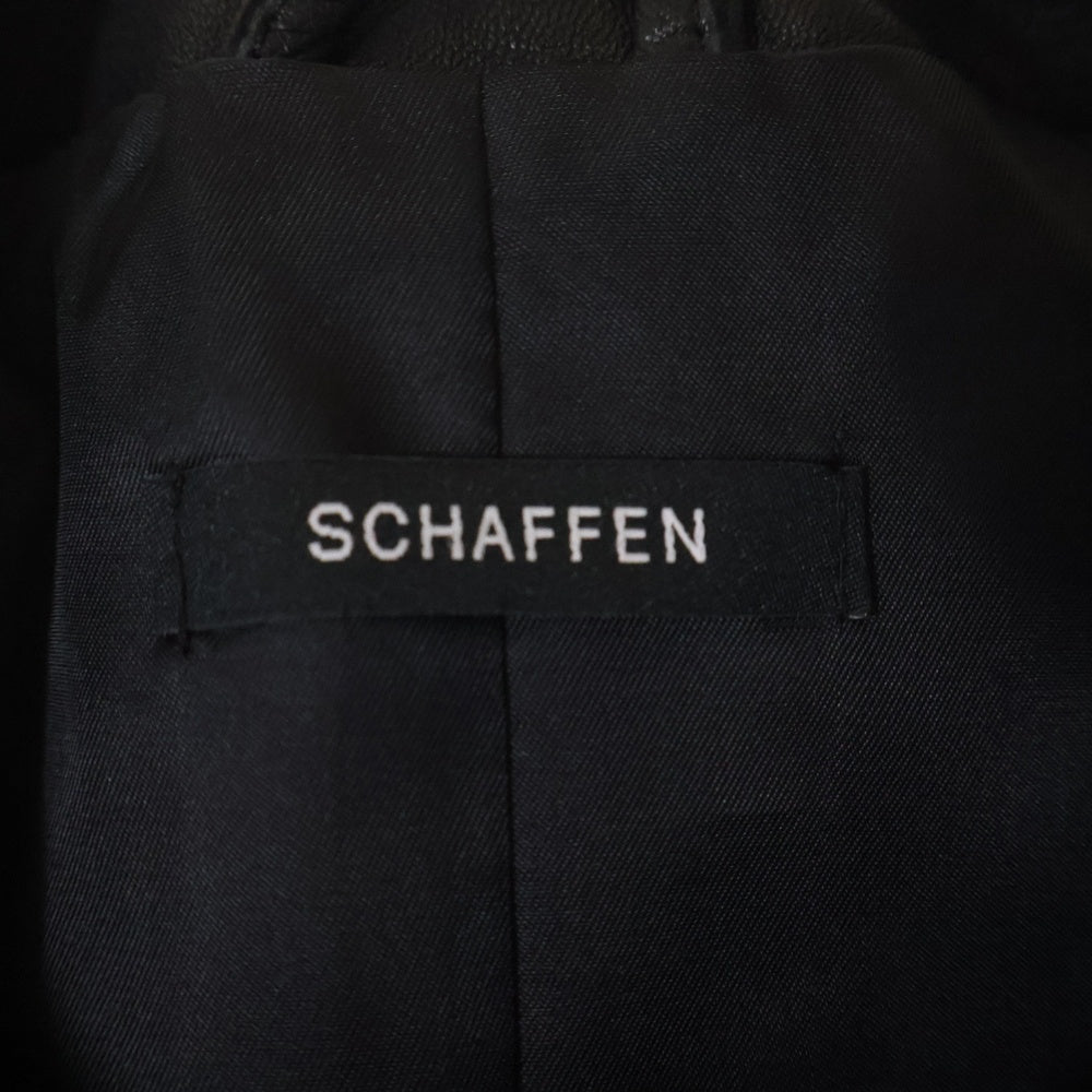 SCHAFFEN(シャッフェン) SINGLE ZIP RIDERS シングル ジップアップ レザージャケット ライダース ブラック