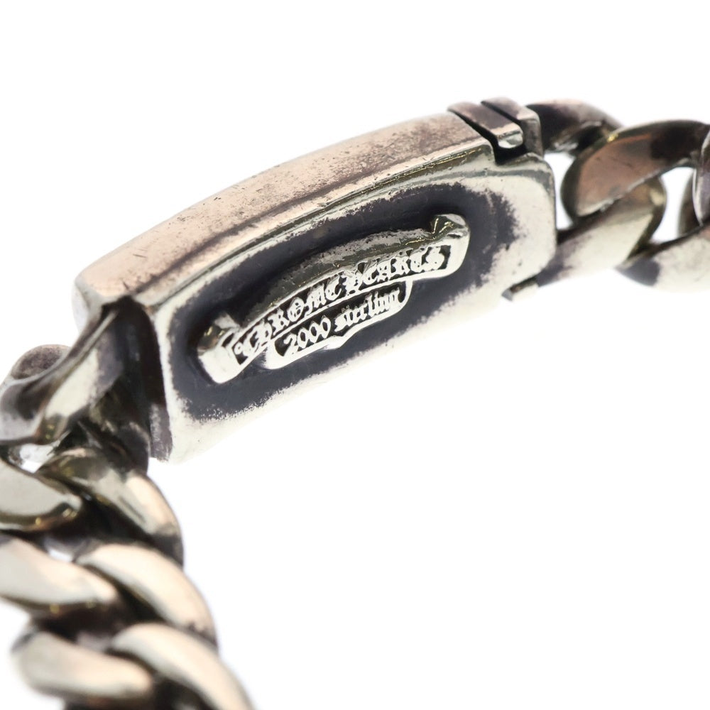 CHROME HEARTS(クロムハーツ) 24LINK ID BBY FLRL CRS ベイビーIDフローラルクロス 1サファイア シルバーブレスレット