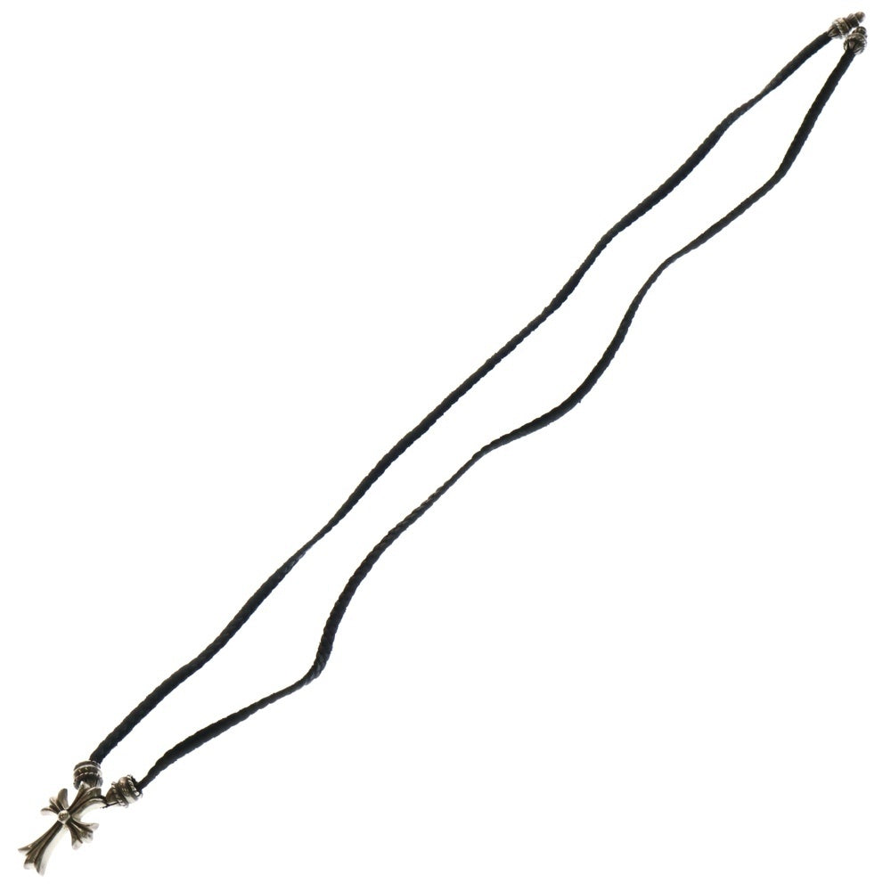 CHROME HEARTS(クロムハーツ) CH CRS SML CL スモールCHクロス クリンプト レザーブレイド ネックレス シルバー/ブラック BCA217