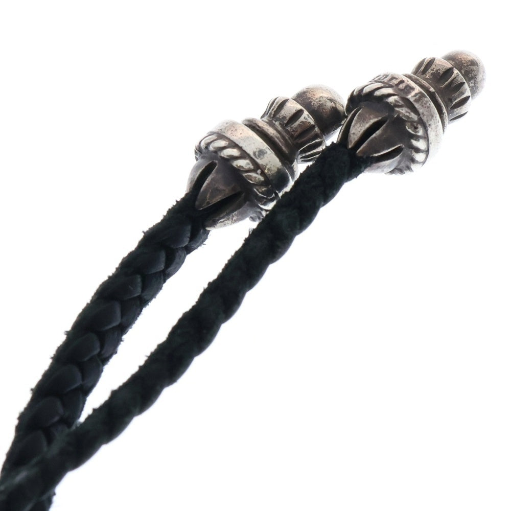 CHROME HEARTS(クロムハーツ) CH CRS SML CL スモールCHクロス クリンプト レザーブレイド ネックレス シルバー/ブラック BCA217