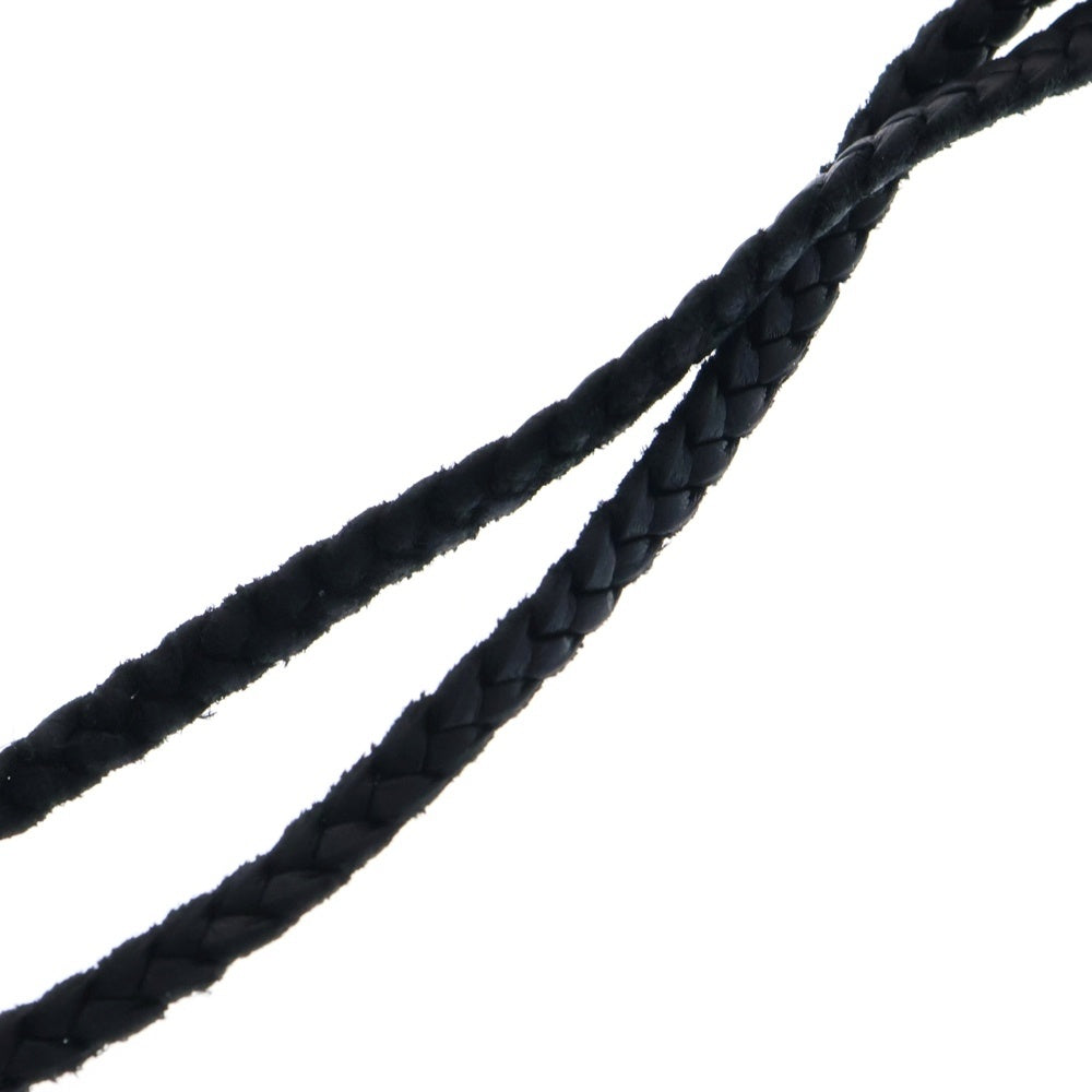 CHROME HEARTS(クロムハーツ) CH CRS SML CL スモールCHクロス クリンプト レザーブレイド ネックレス シルバー/ブラック BCA217