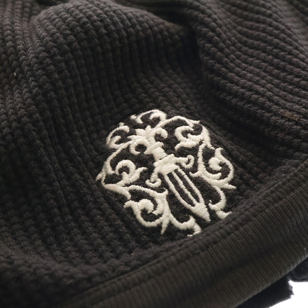 CHROME HEARTS(クロムハーツ) ヴァインダガー ロゴ刺繍 サーマルコットンキャップ ビーニー ブラック